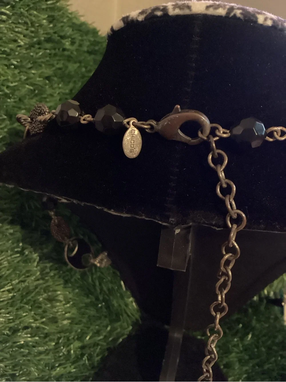 Chicos Vintage-Inspired Black/silver and Gold Statement Necklace
